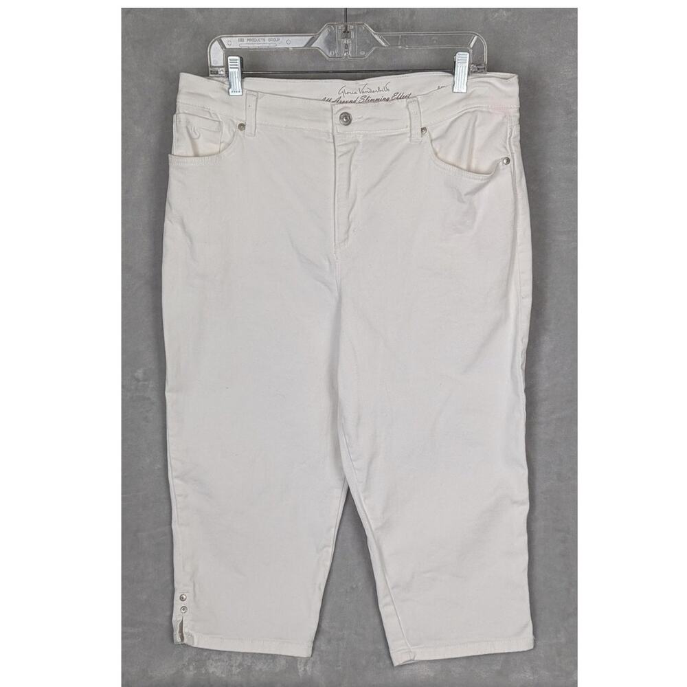White womens cropped Jeans Sz 16P GVB Amanda Waist36"Inseam19' Hips43" Rise12"